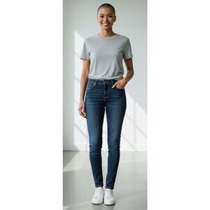 CAbi womens NEW premium jeans skinny low rise dark rinse quality size 4